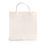 Witte draagtas van handgeschept papier 20 cm, achterkant - Kadopapier.net