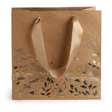 Kraft kerstdraagtas 20 cm, achterkant - Kadopapier.net