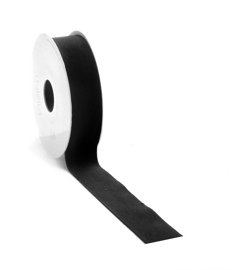 Velvet lint zwart 25 mm op rol van 5 meter - Kadopapier.net