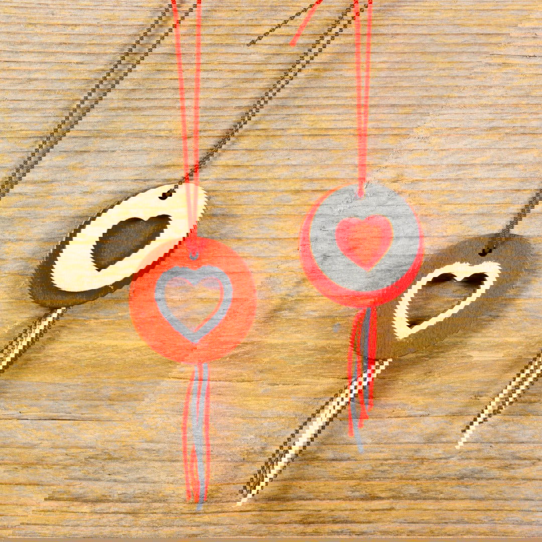 Dubbele gelukshanger Hart - Kadopapier.net