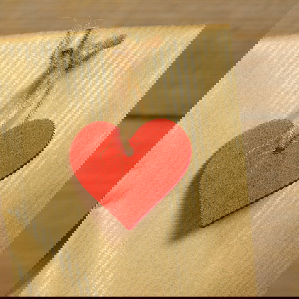 Houten hart Rood - Kadopapier.net