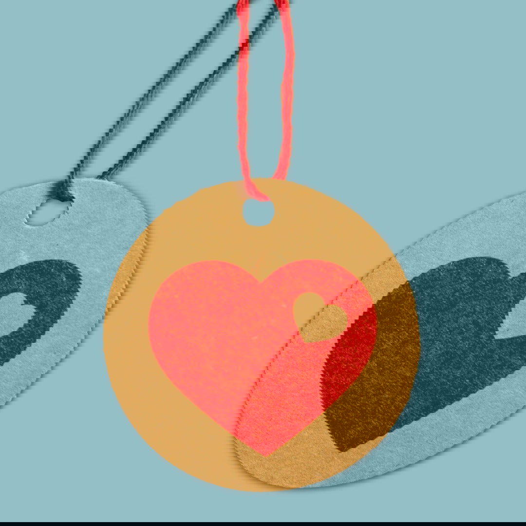 Kraft Label Rond Hart - Kadopapier.net