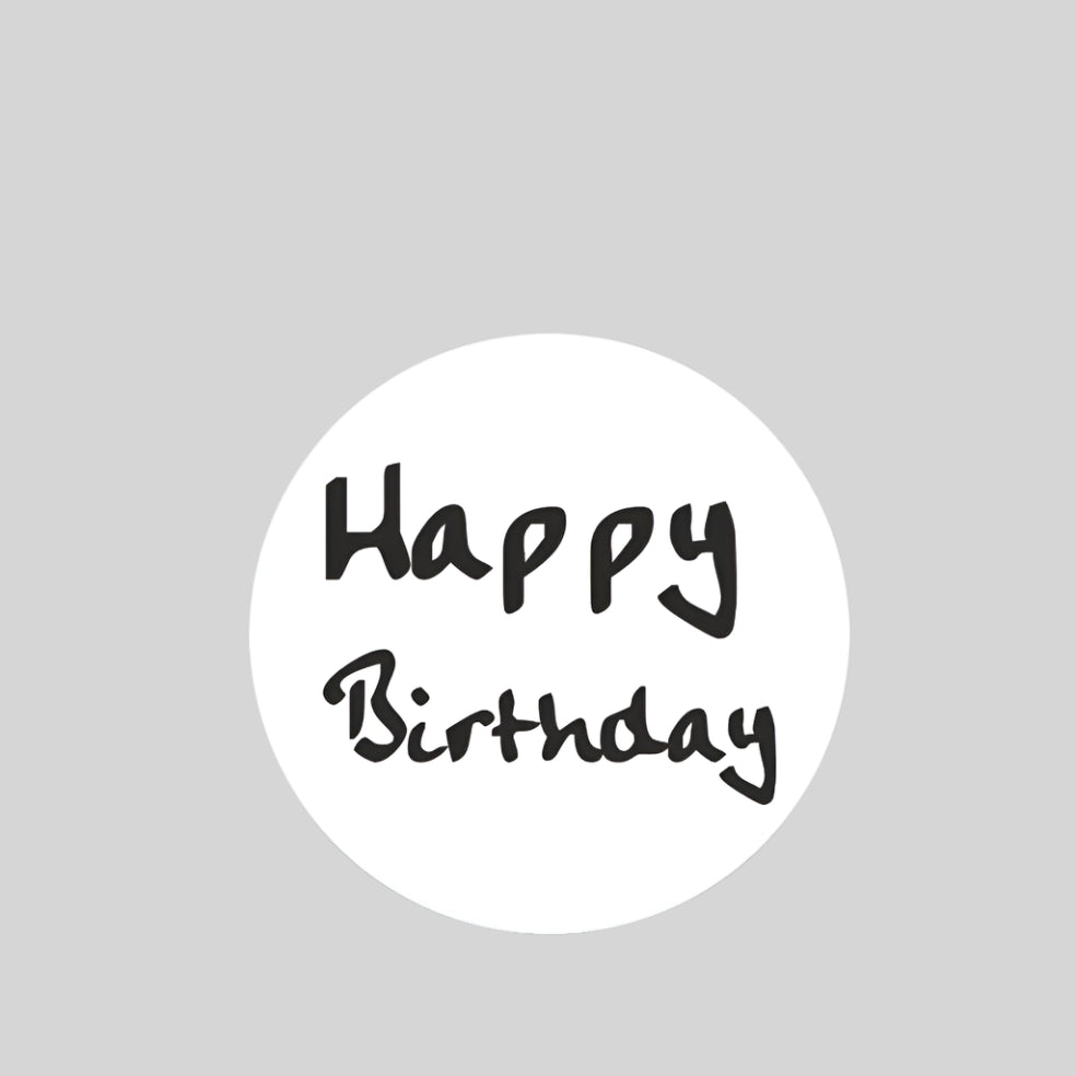 Old School etiket Happy Birthday - Kadopapier.net