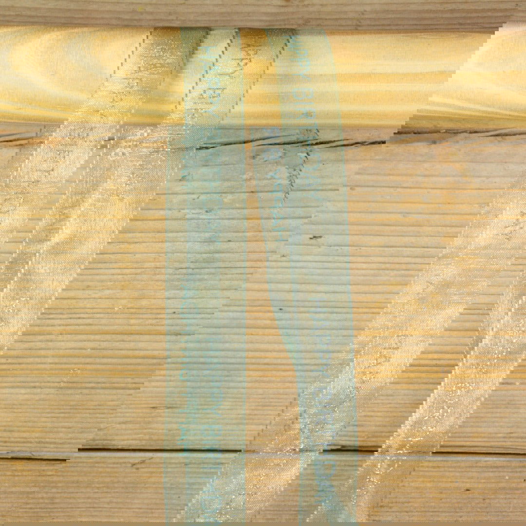 Organzalint Happy birthday Petrol - Kadopapier.net