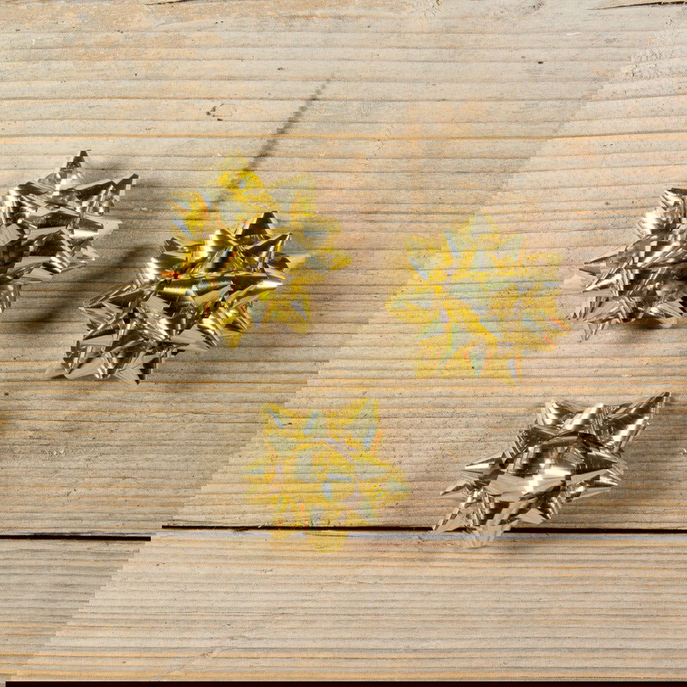 Starbow metallic Goud 38mm - Kadopapier.net