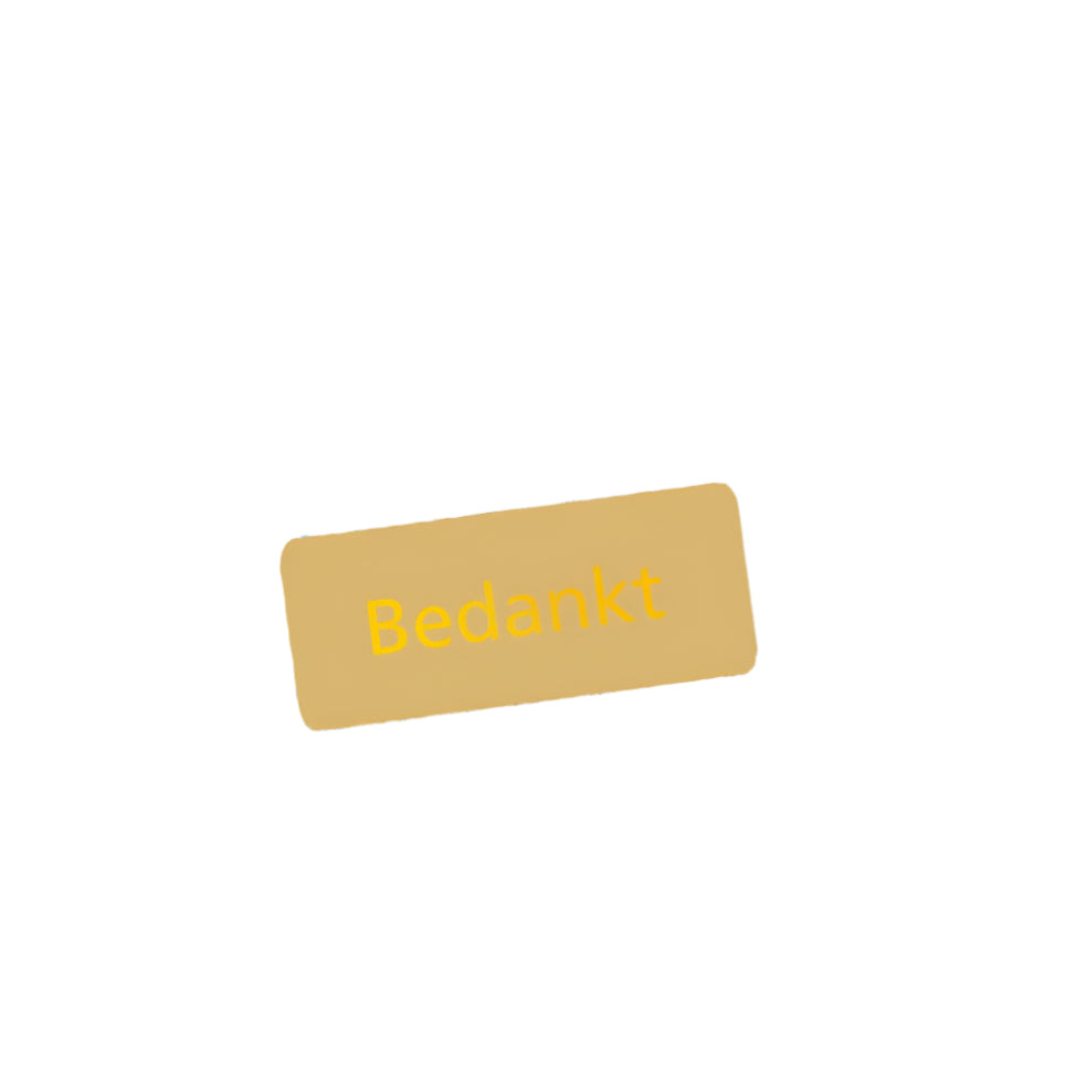 Wensetiket Bedankt Goud - Kadopapier.net