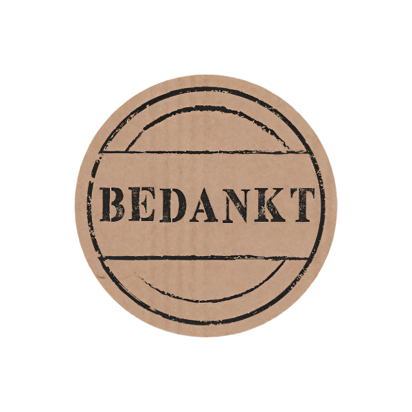 Wensetiketten Rond kraft Bedankt - Kadopapier.net