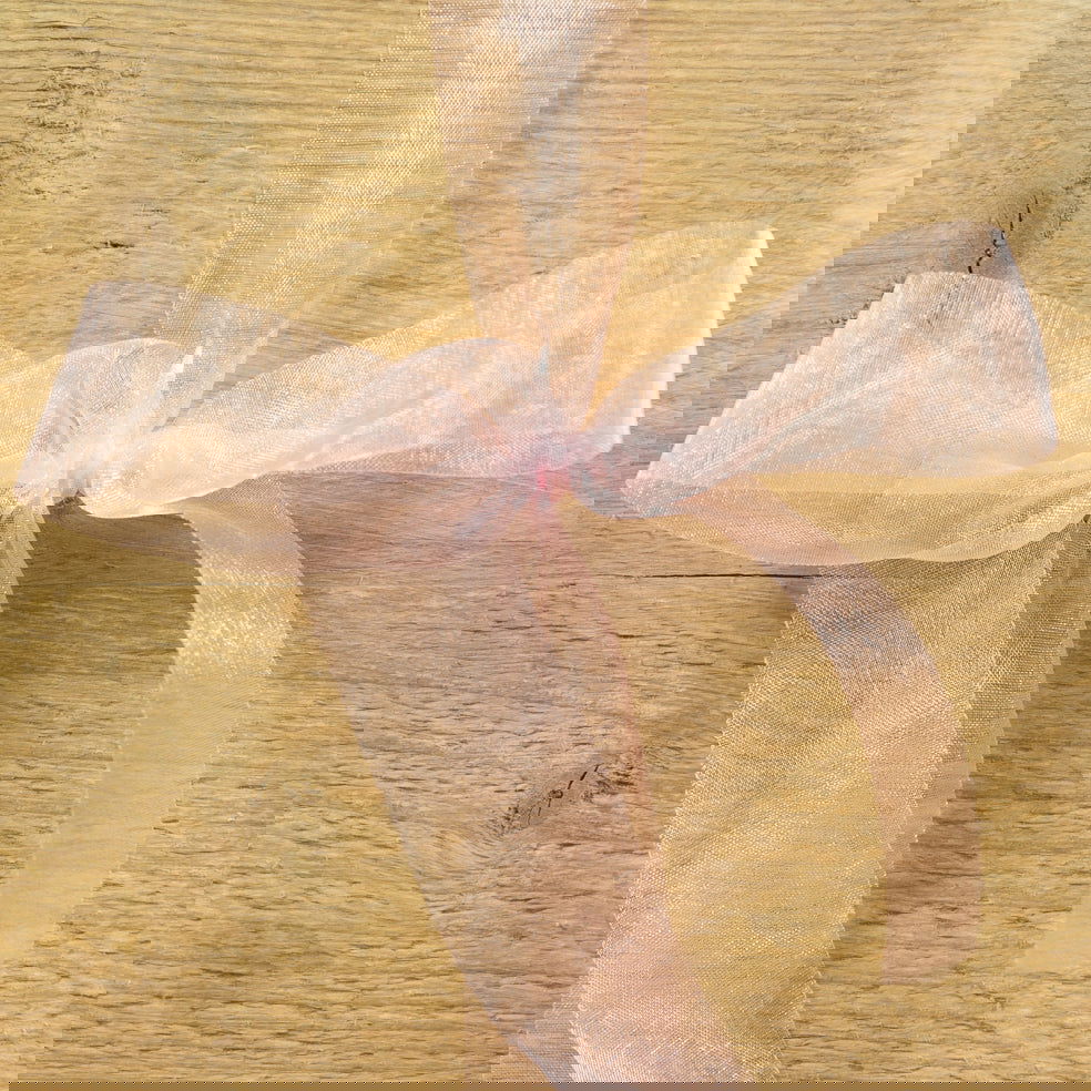 Zacht roze Voile lint - Kadopapier.net