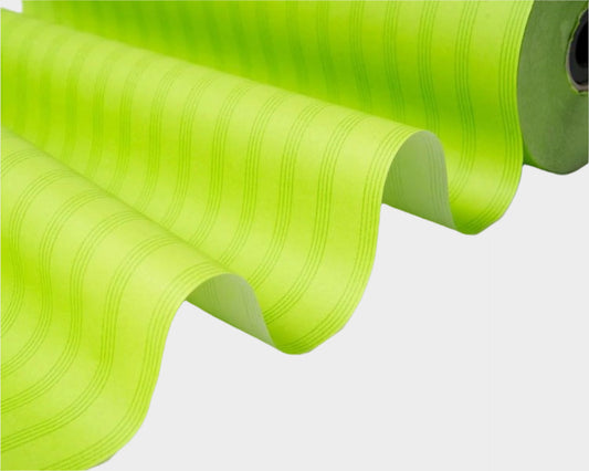 Grasgroen met streepjes Vloeipapier Rol - 50 cm Breed, 315 Meter Lang