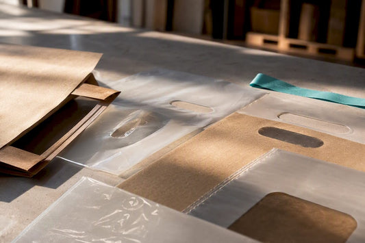 Details van diverse verpakkingszakken