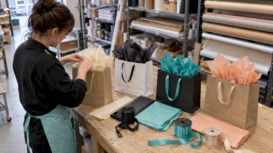Giftbags inclusief bijpassend papier en lint