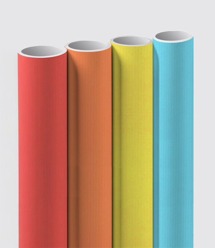 Assorti inpakpapier 4 zomerse kleuren - 70cm x 2m - FSC Mix - consumentenrol