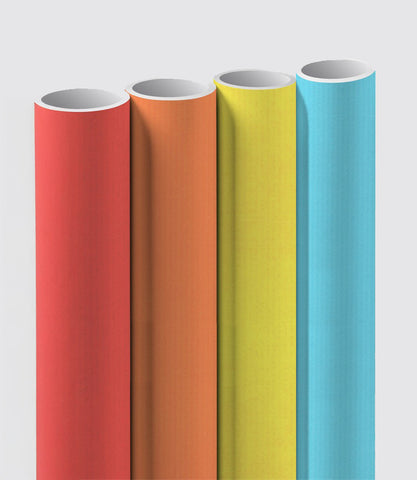 Assorti inpakpapier 4 zomerse kleuren - 70cm x 2m - FSC Mix - consumentenrol