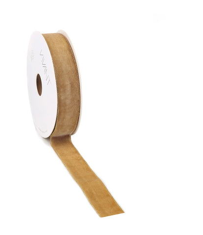 Velvet Lint Zand met Gouden Rand - Enkelzijdig Fluwelen Lint - Cadeaulint - Decoratielint - DIY