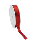Kerstlint Satijn met Goudglitter Rood - 10 mm × 25 m