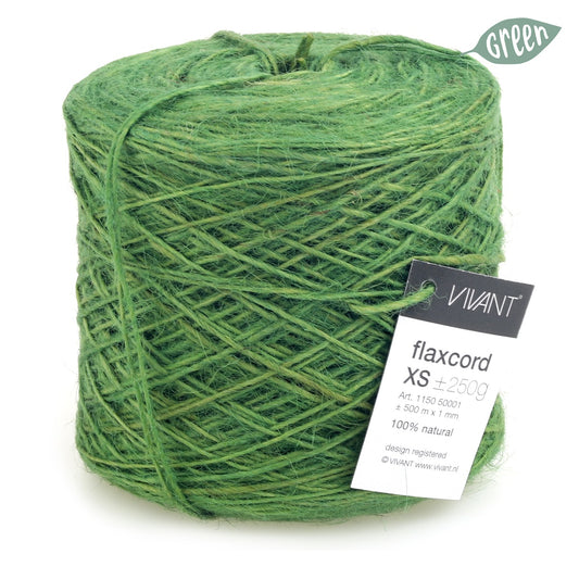 Thin green jute rope for creative projects and decoration
