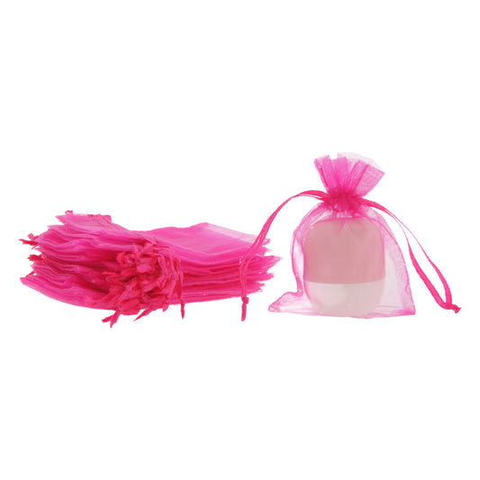 Fuchsia organza zakjes