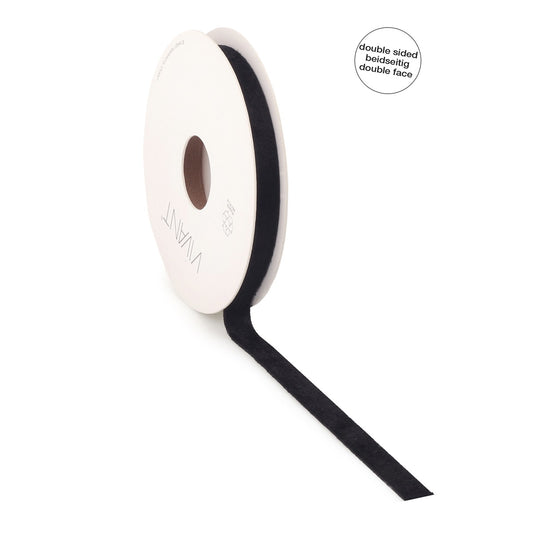 Doppelseitiges Samtband - Schwarz - Double Face - 10mm / 25mm / 40mm × 5m
