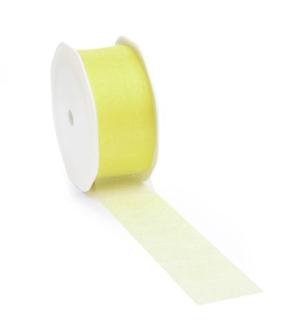 Zacht geel voile lint voor creatieve projecten en decoratie