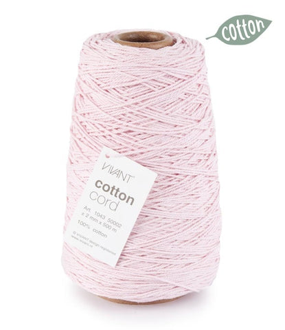 Pink cotton rope for creative projects and crafts