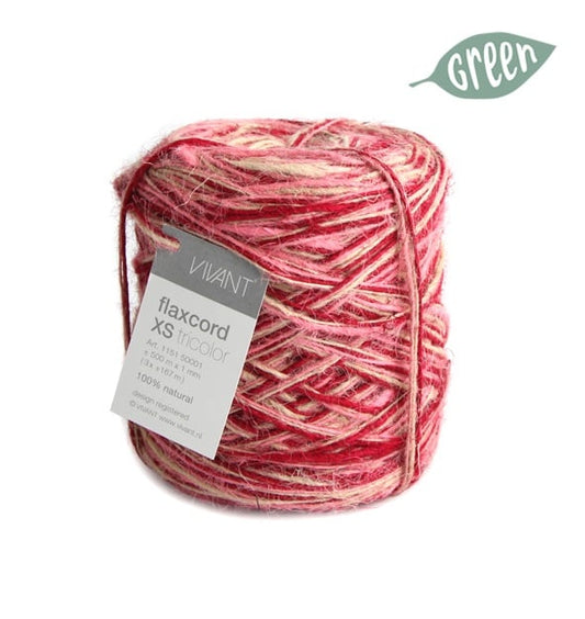 Jute rope tricolor fuchsia for creative projects