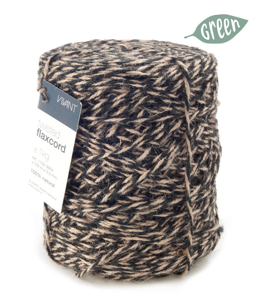 Black/natural jute rope for creative projects and decoration