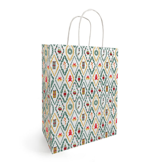 Colorful Christmas Carrier Bag – 50 pieces – 18+8x22 cm and 23+12x30 cm