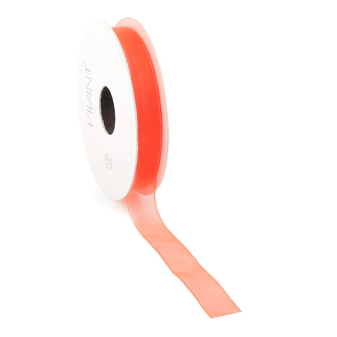 Neon Oranje Luxe Organzalint 20/50 Meter – Geweven Rand, 7mm/15mm