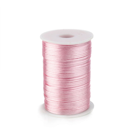 Satijnkoord Roze 2mm / 100 mtr.