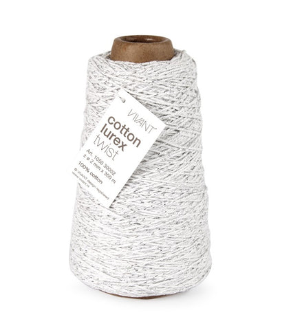 Cotton rope white - silver for creative projects and decoration