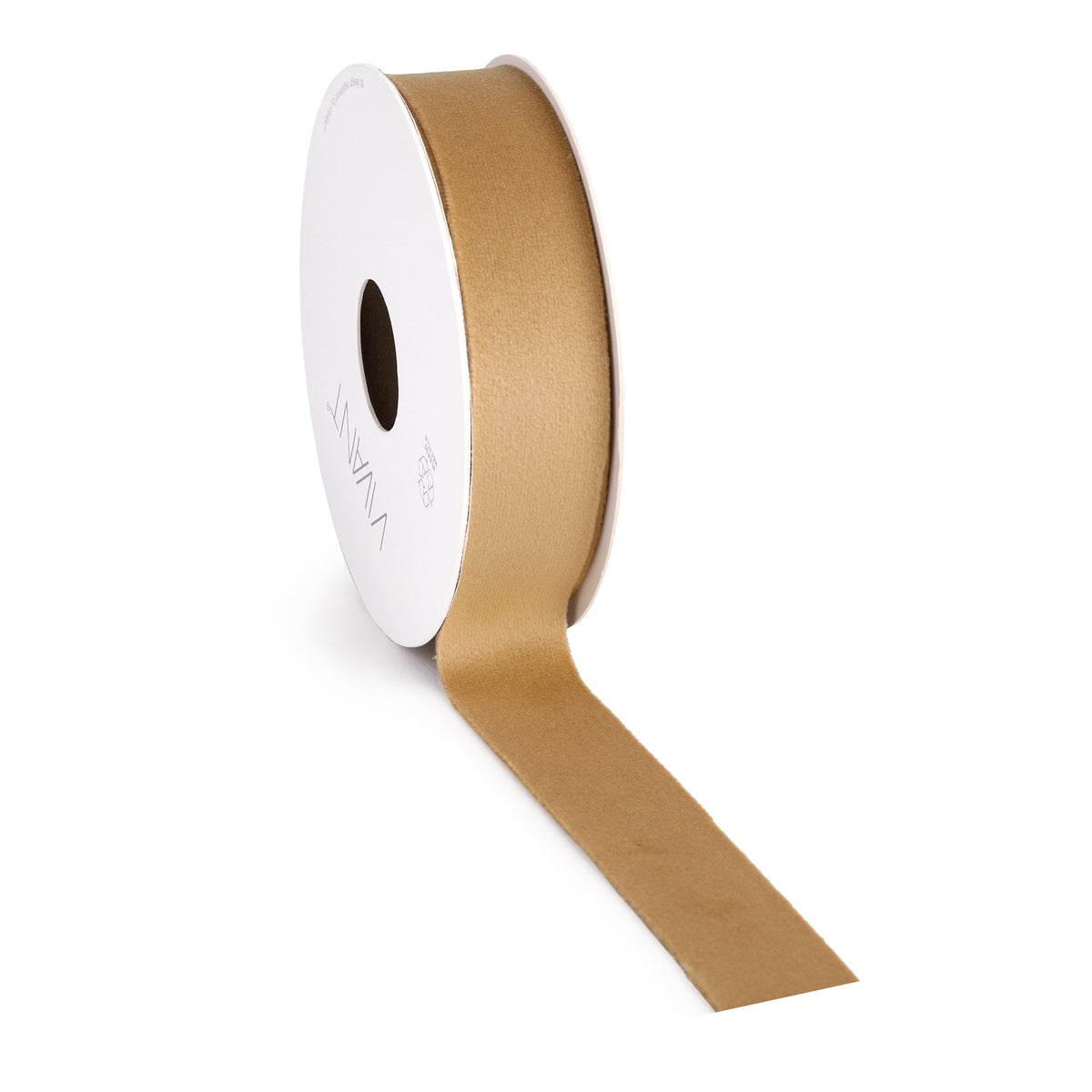Velvet lint goud 25 mm op rol van 5 meter - Kadopapier.net