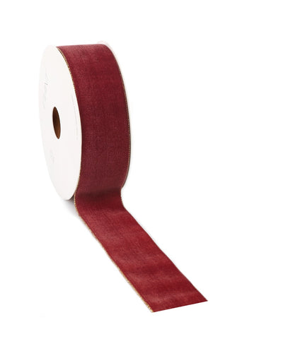 Velvet Band Brique mit Goldrand - Einseitig - Luxus Samt - Geschenkband