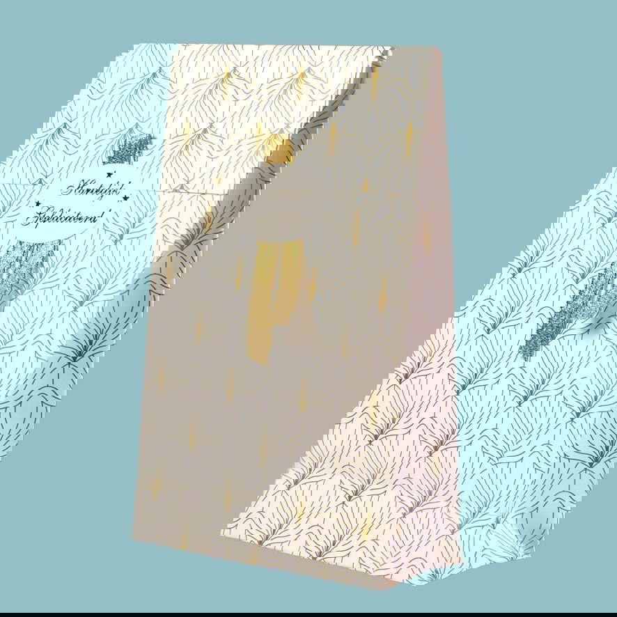 Blokbodemzak ArtDeco Goud - Kadopapier.net