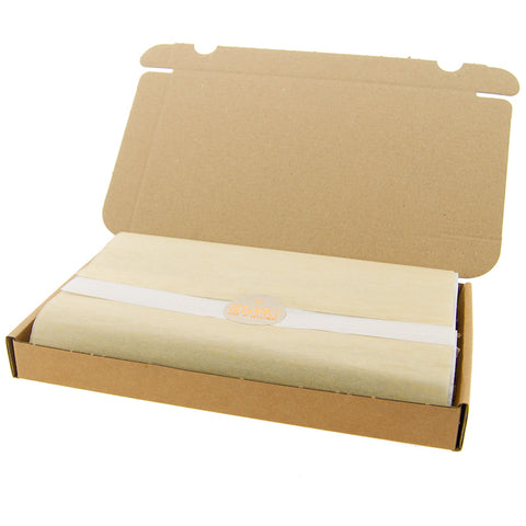 Brievenbus verzendkit Kraft ECO A5 – 20x kraft brievenbusdoos 255x155x28 mm + vloeipapier, SizzlePak opvulmateriaal & bedankstickers – Unboxing pakket voor webshops