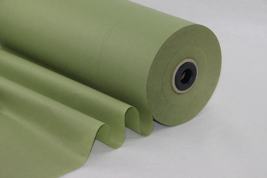 Mosgroene Vloeipapier Rol - 50cm of 75cm Breed, Voedselveilig, 530 Meter Lang