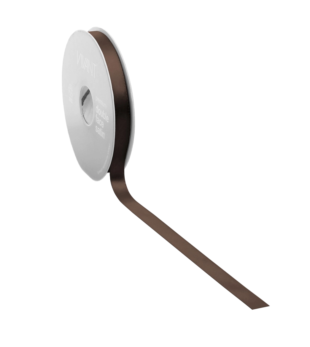 Double Face Satijnlint Bruin - Luxe 50m/25m (3mm, 6mm, 10mm, 15mm, 25mm, 38mm) - Kadopapier.net