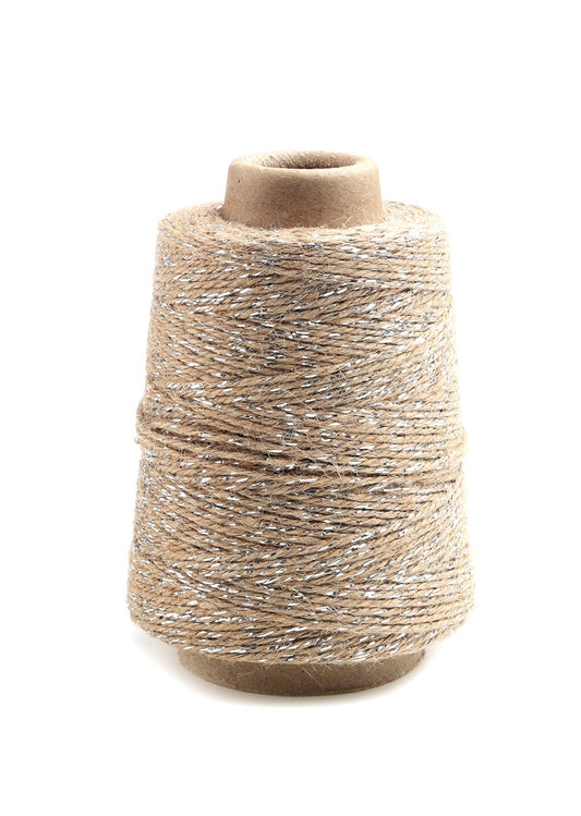Jute rope high gloss silver wire for creative projects