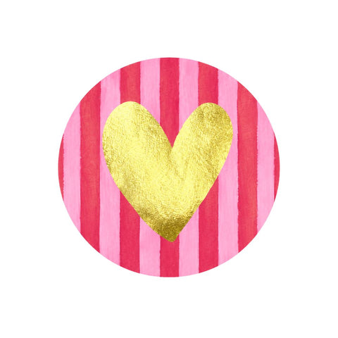 Sluitzegel stickers hartje roze/goud