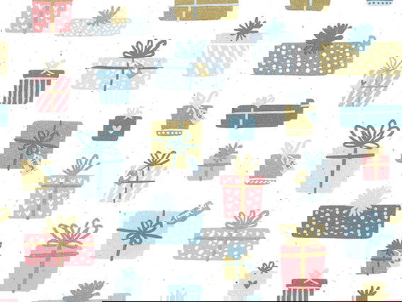Inpakpapier met kadootjes - Feestelijk Cadeaupapier | 200 Meter - Kadopapier.net