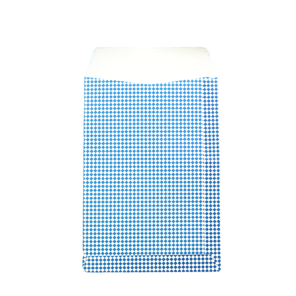 Kadozakje met Ruiten blauw - Kadopapier.net
