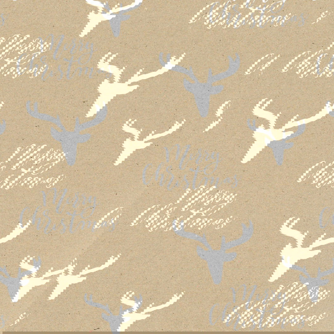 Kerstpapier Silhouette Eco wit - Kadopapier.net