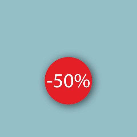 Korting sticker Mini -50% - Kadopapier.net