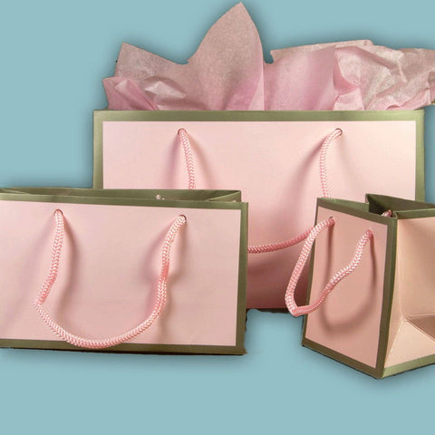 Mini kadotasje chic roze luxe papieren cadeautasjes –