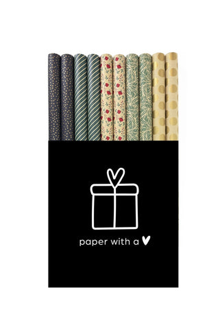 Cadeaupapier Displaybox 50 Rollen – Gras & Kraftpapier FSC – Kadopapier.net