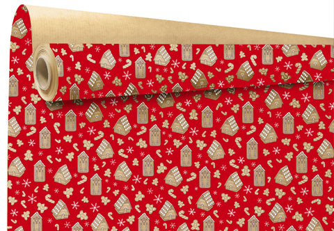 Kerst Inpakpapier Kraft Gingerbread – 69cm x 25m