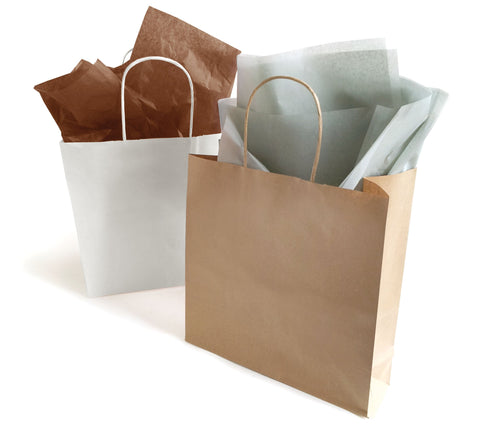 Papieren tasjes effen - 50 stuks