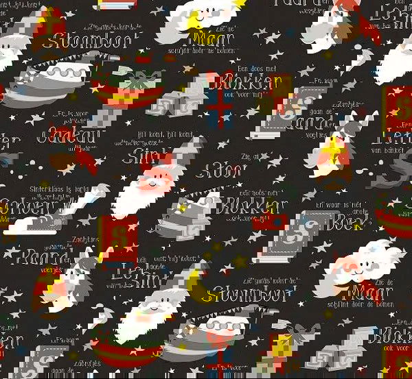 Sinterklaas inpakpapier Stoomboot Maan Paard – 80 Grams – Grappig Inpakpapier - Kadopapier.net
