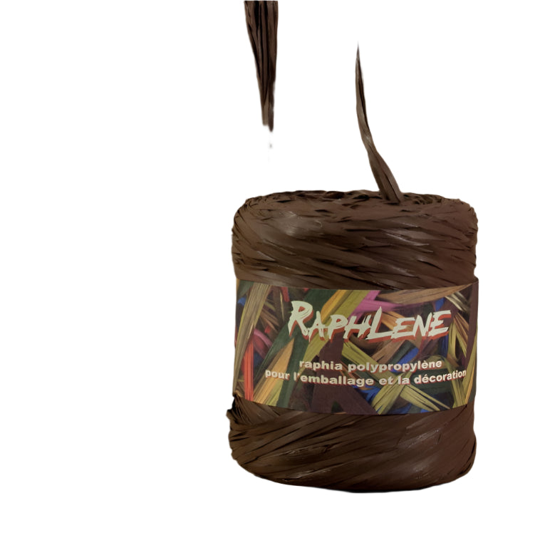 Synthetische raffia Bruin - Kadopapier.net