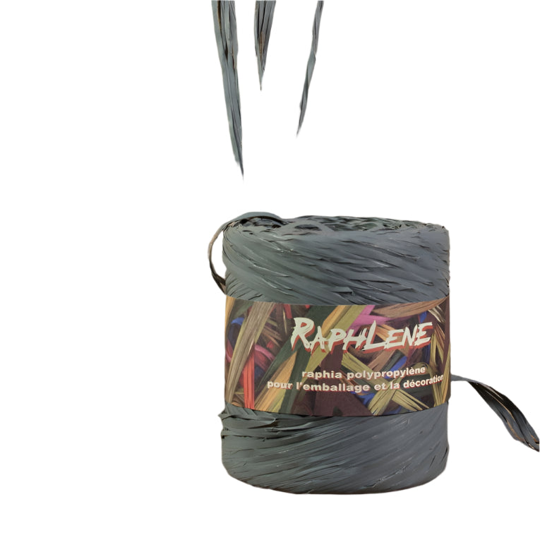 Synthetische raffia Grijs - Kadopapier.net
