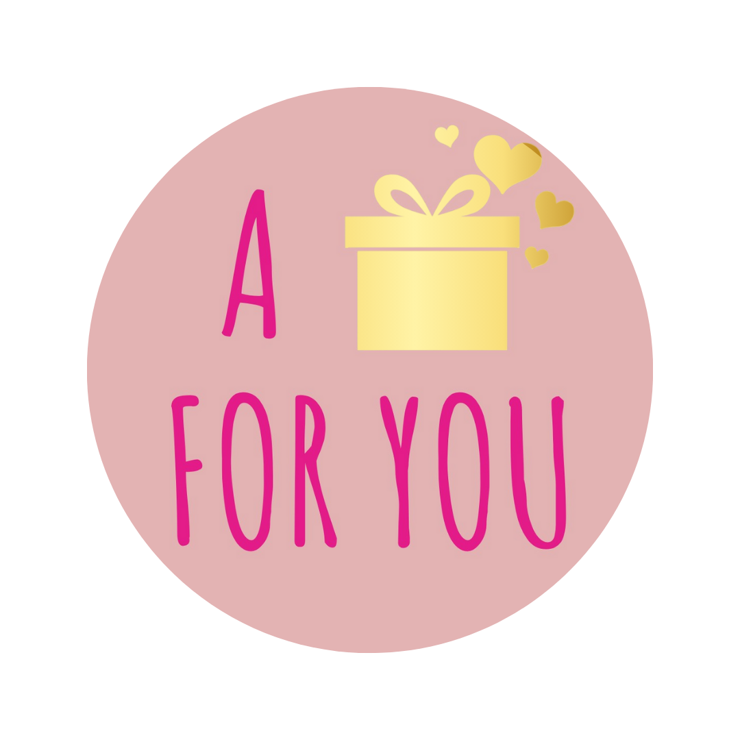A gift for you | goud/roze | 250st. -Sticker-Etiket-